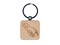 Sad Tyrannosaurus Rex Dinosaur Engraved Wood Square Keychain Tag Charm